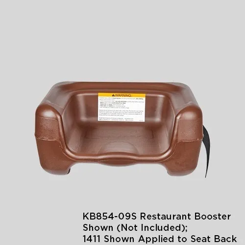 1411 - WARNING LABEL for KB854/KB855 Restaurant Booster, KB116/KB117 Booster Buddy, and KB327 Booster Chair