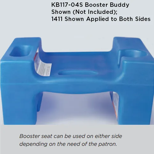 1411 - WARNING LABEL for KB854/KB855 Restaurant Booster, KB116/KB117 Booster Buddy, and KB327 Booster Chair