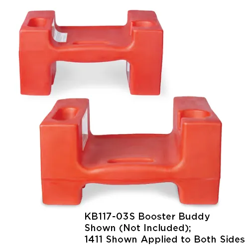 1411 - WARNING LABEL for KB854/KB855 Restaurant Booster, KB116/KB117 Booster Buddy, and KB327 Booster Chair