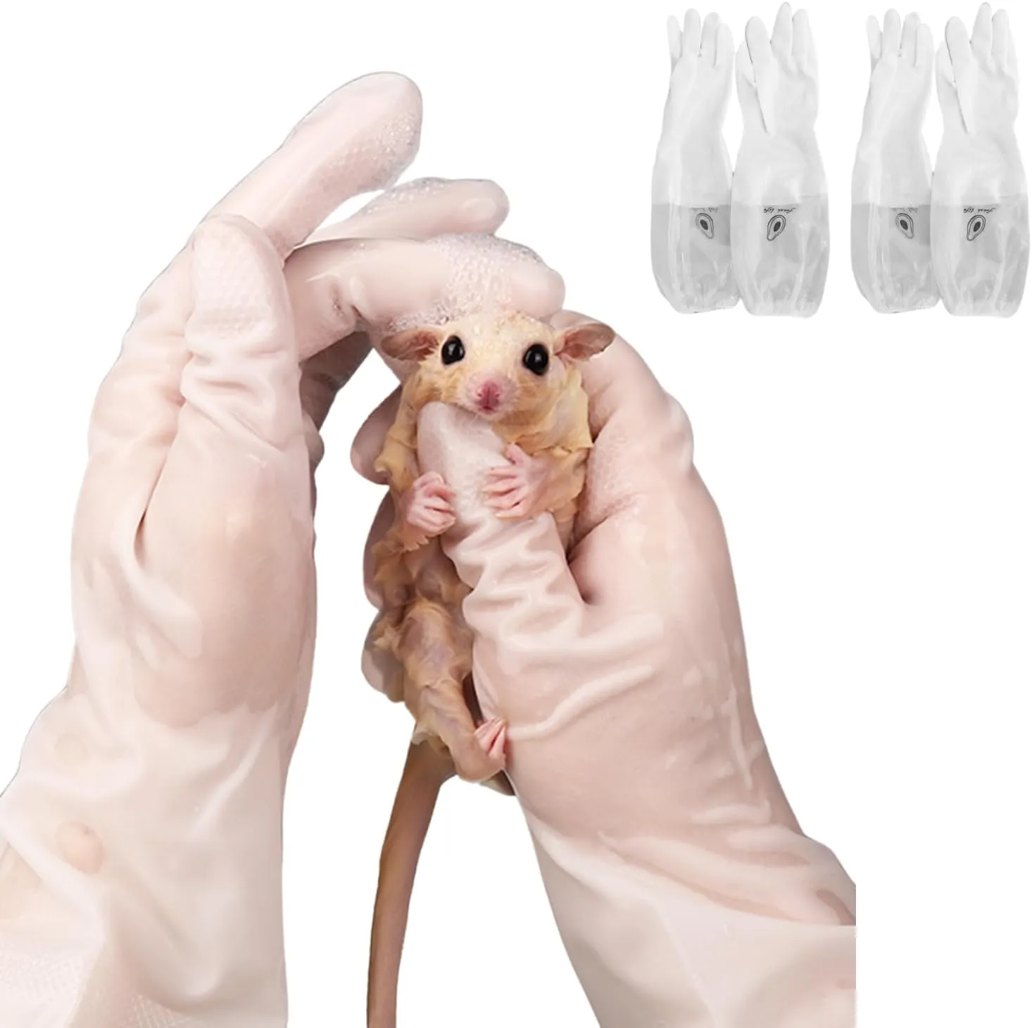2 Pairs Small Animal Grooming Gloves Sugar Glider Bath Gloves for Rat Hedgehog Rabbit Pet Grooming Accessories