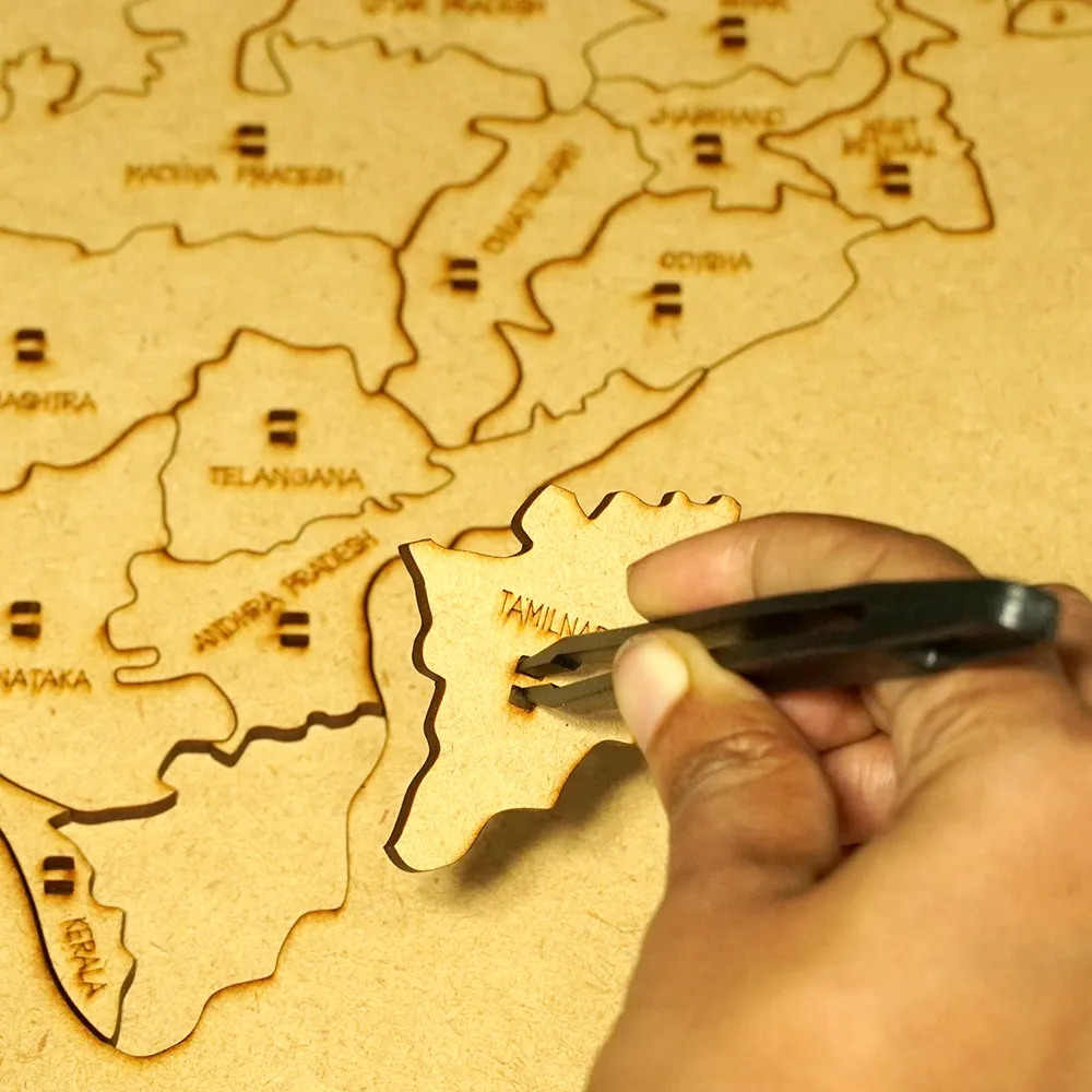 31 Pieces Wooden India Map Puzzle