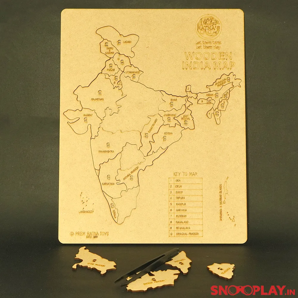 31 Pieces Wooden India Map Puzzle