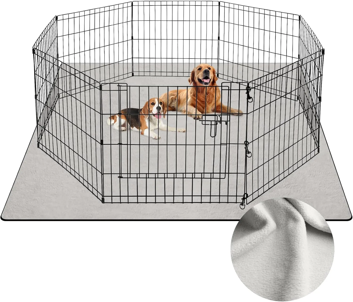 72" x 72" Washable Dog Pee Pads Reusable Non-Slip - Puppy Pads Indoor Potty Training Leakproof, Whelping Pad for Floor, Bed, Crate, Cadges, Playpen, Couch Waterproof, Light Grey