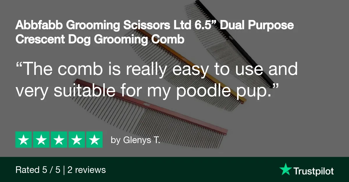 Abbfabb Grooming Scissors Ltd 6.5” Dual Purpose Crescent Dog Grooming Comb