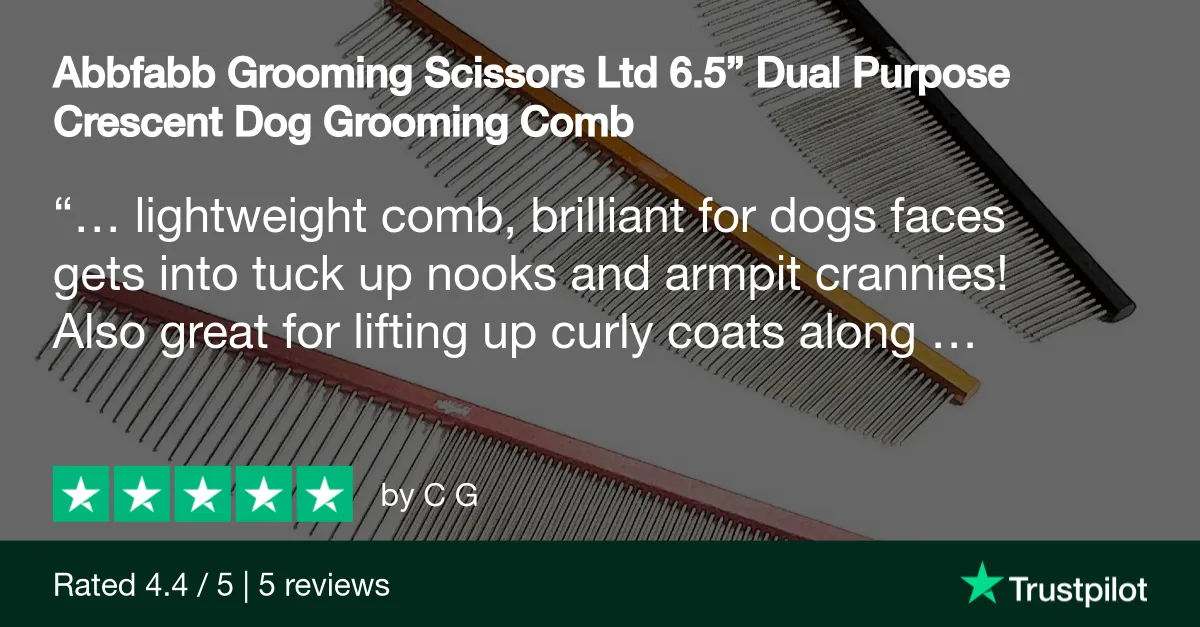 Abbfabb Grooming Scissors Ltd 6.5” Dual Purpose Crescent Dog Grooming Comb