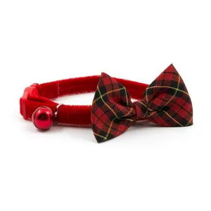 Ancol Cat Collar Vintage Bow Tartan Red