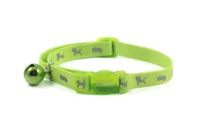 Ancol Safety Buckle Cat Collar Hi Vis Reflective Green - Pack of 3