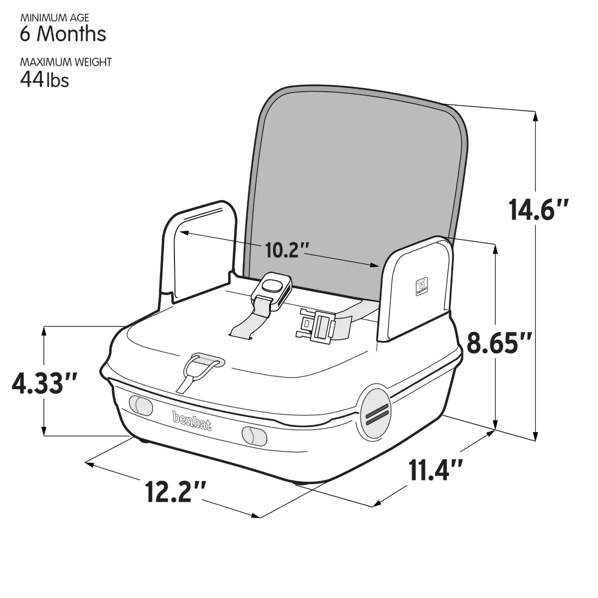 Benbat - Yummigo Booster Seat Heather Grey