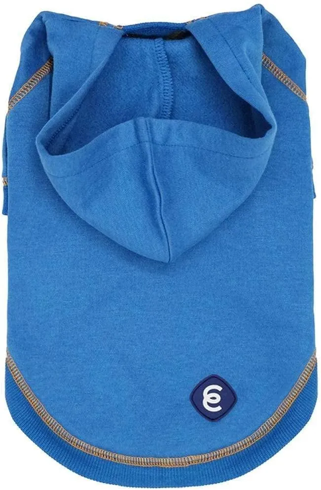 Blueberry Pet Essentials Soft & Comfy Better Basic Cotton Blend Dog Hoodie Sweatshirt in Alaskan Blue, Back Length 20", Pack of 1 Jacket for Dogs
