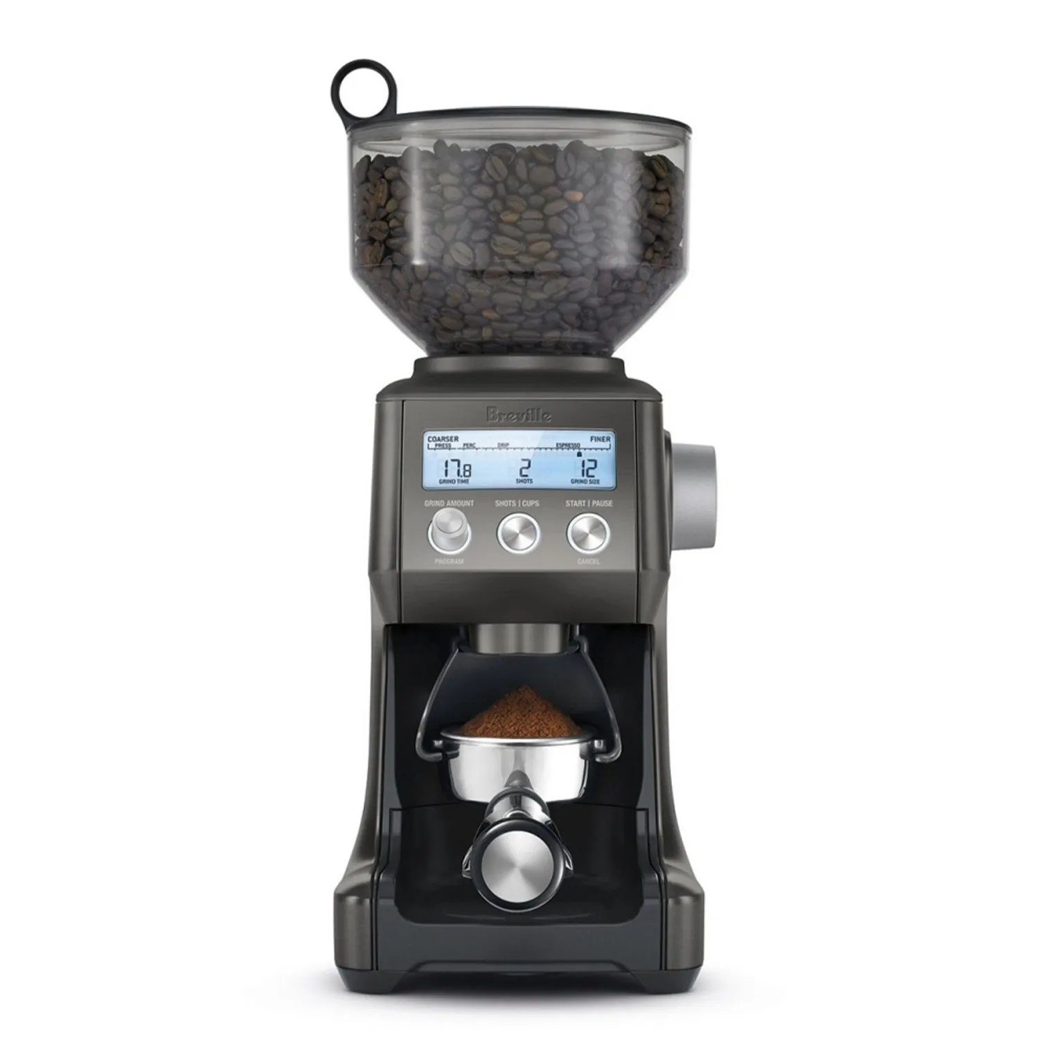 Breville Smart Grinder Pro Conical Burr Grinder, Black Stainless Steel #BCG820OYS1BCA