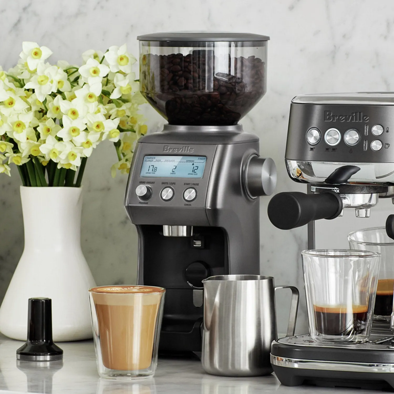 Breville Smart Grinder Pro Conical Burr Grinder, Black Stainless Steel #BCG820OYS1BCA