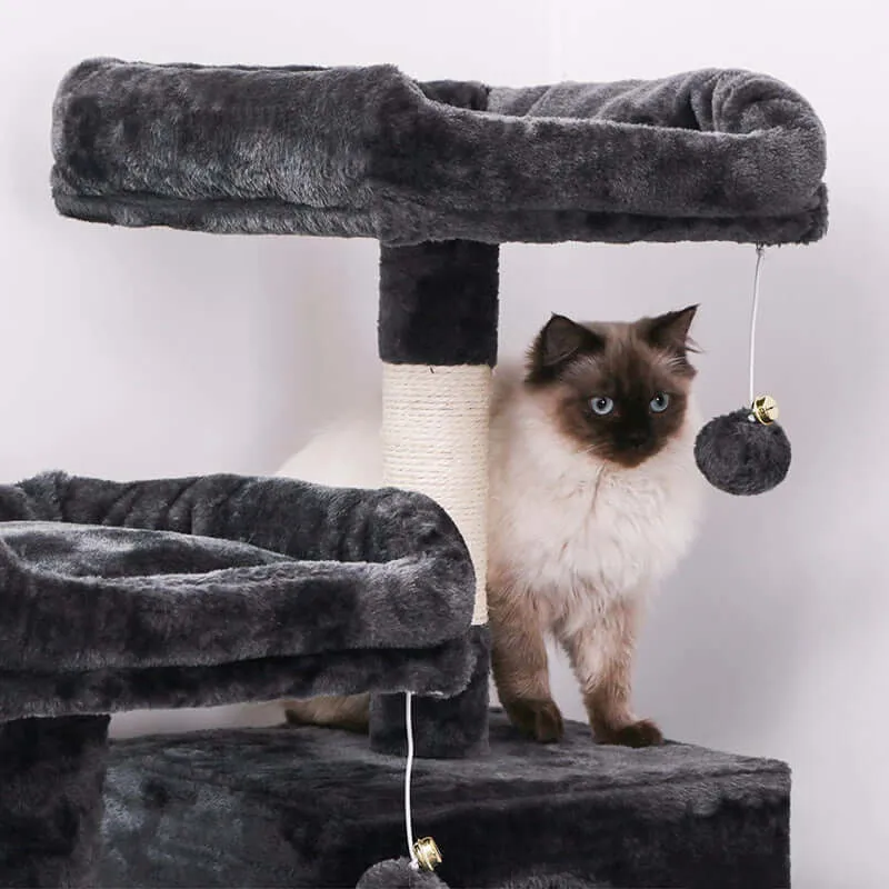 Cat Tree House with Scratching Posts Hammock