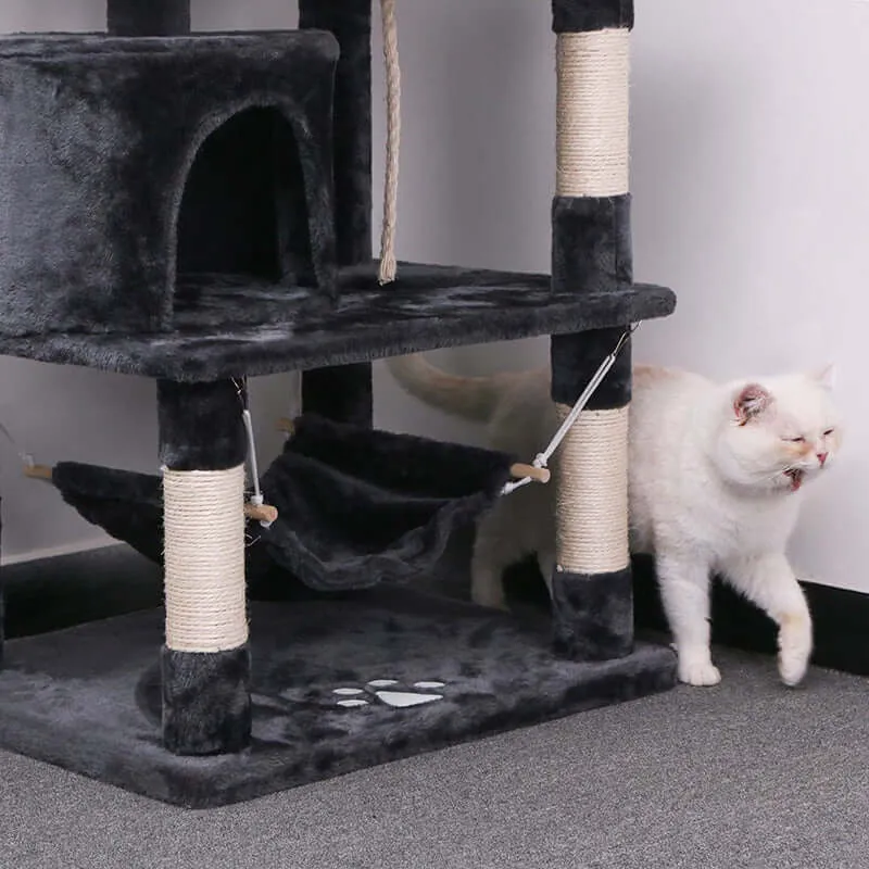 Cat Tree House with Scratching Posts Hammock