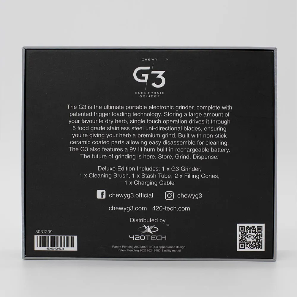 Chewy G3 Electronic Portable Grinder | Deluxe Edition