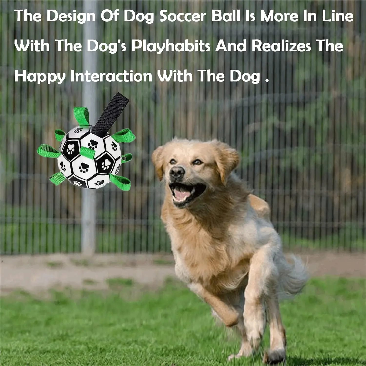 Dog Soccer Ball, Interactive Toys for Tug of War, Puppy Birthday Gifts, Tug Toy, Water Toy, Durable Balls for Small & Medium Size(6 inch)