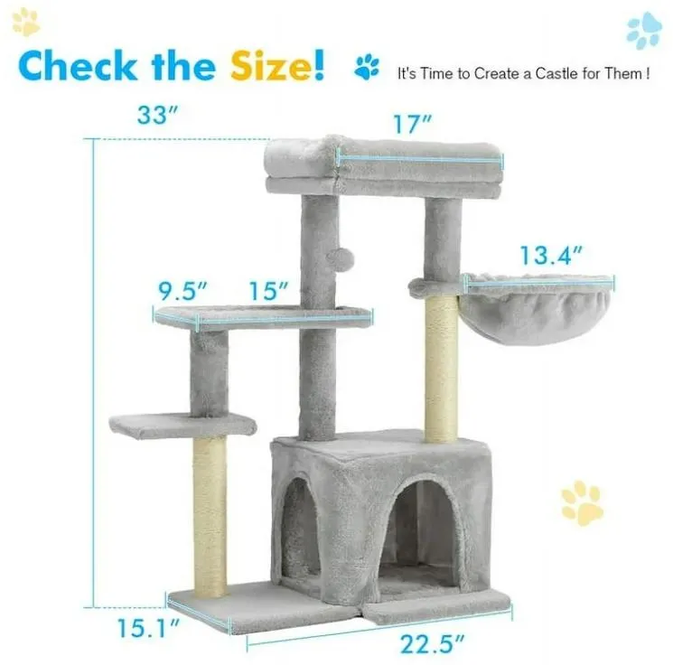EROMMY Cat Tower w/ Scratching Posts