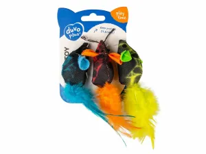 Flash mice with feathers 3pc - 19x5,5x3cm Multicolour