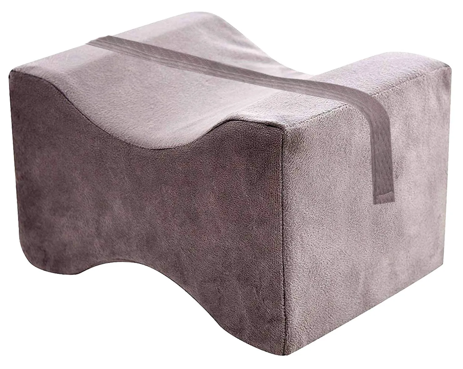 Heart Home Memory Foam Orthopedic Knee Support Leg Rest Pillow for Side Sleepers, for Relief from Sciatica, Back Pain, Leg Pain, Pregnancy, Post Surgery, Hip & Joint Pain (Grey)- HEART157 (HEART0157)