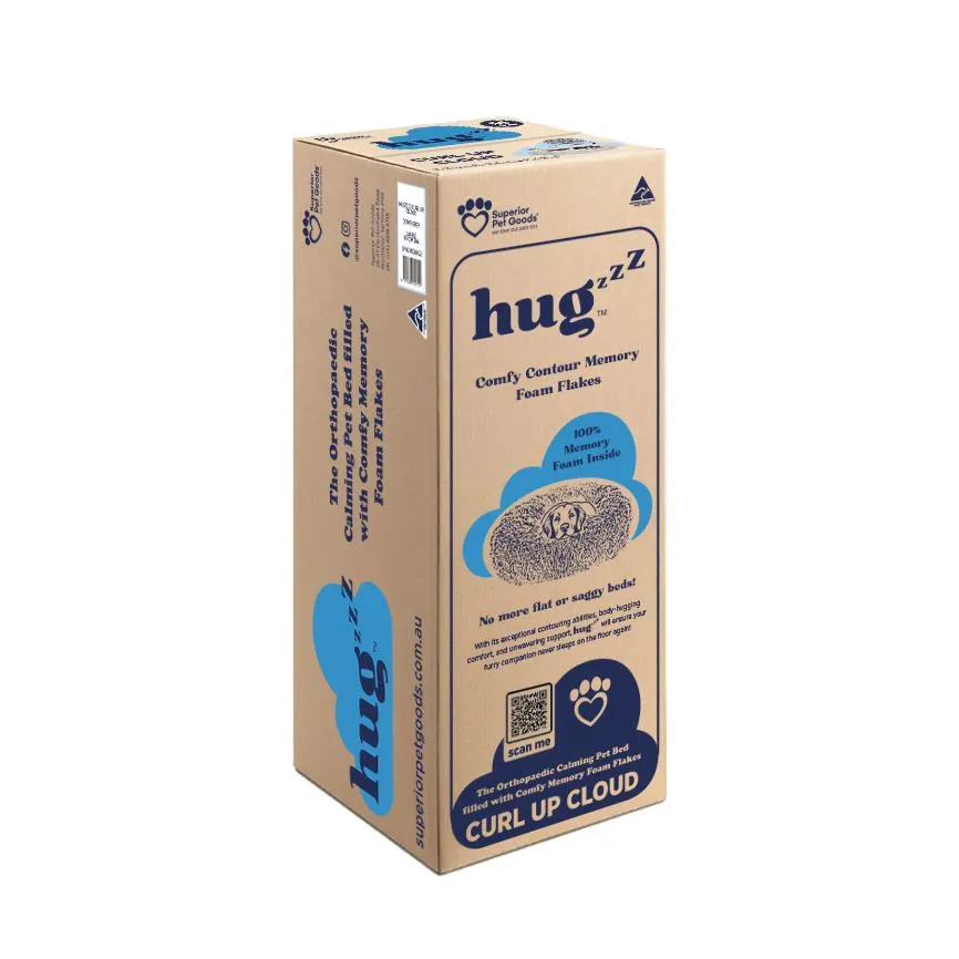 Hugzzz Orthopaedic Curl Up Cloud Calming Dog Bed Alpine