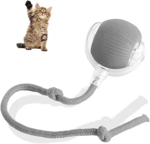Interactive Cat Toys Ball for Indoor Cats Fast Rolling on Carpet, Three Movement Modes,Automatically Avoiding Obstacles & Motion Activate Cat Toys (Grey)