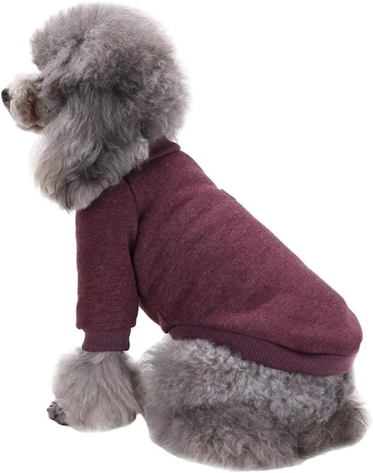 Jecikelon Dog Clothes Dogs Sweater Soft Puppies Clothing Winter Puppy Sweaters Warm Outfit for Dogs Small XXS XS Cat Apparel (Small, Brown)