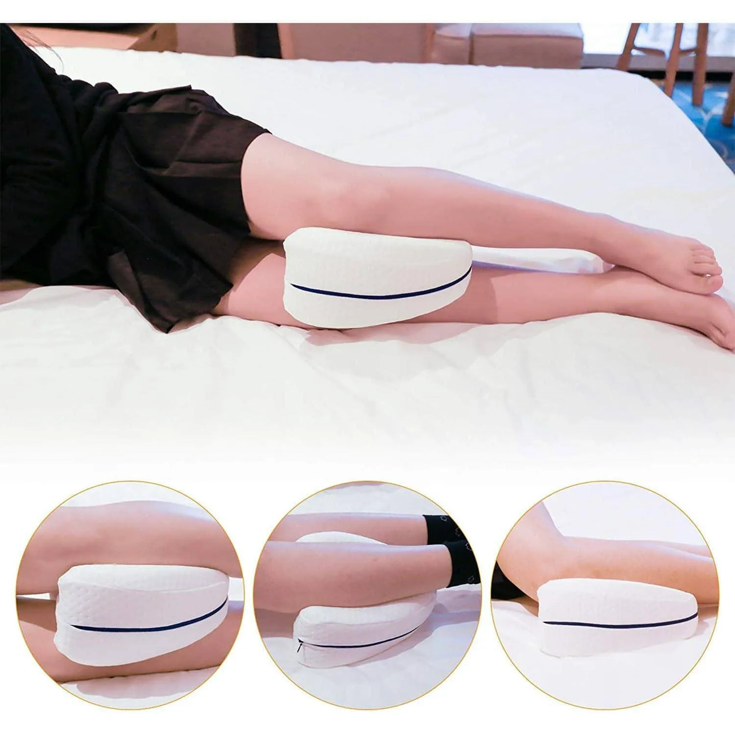 Knee & Leg Pillows Foam Support Pillow for Sleeping for Back Pain | Relieves Leg & Back Pain, Best for Pregnancy Sleep