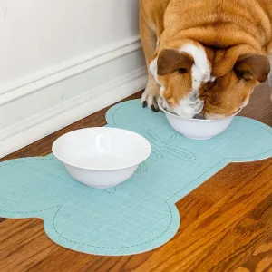 Linen Bone PetFlat | Teal - Premium Vinyl Mat