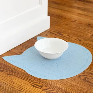 Linen Cat PetFlat | Blue - Premium Vinyl Mat