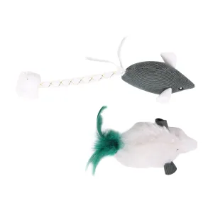 Meow & Me Woodland Cat 2 Piece Plush Mice Cat Toy