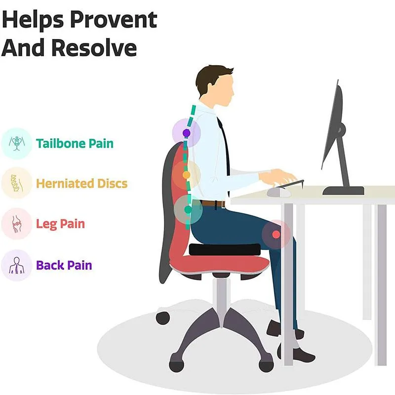 Orthopedic Cool Gel & Memory Foam Enhanced Seat Cushion