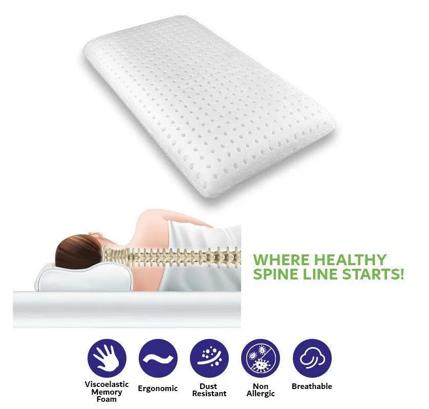 Orthopedic Memory Foam Pillow: Saponetta – BreathEasy, Classic Size