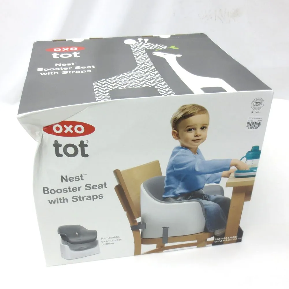OXO Tot Nest Booster Seat with Removable Cushion - Grey (92363) (Open Box)