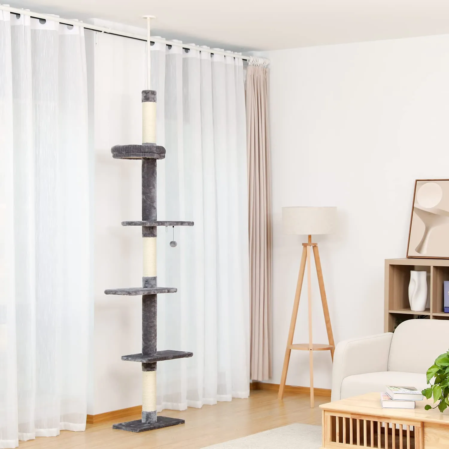 PAWZ Road Interactive Adjustable 5-Tier Floor to Ceiling Cat Tower
