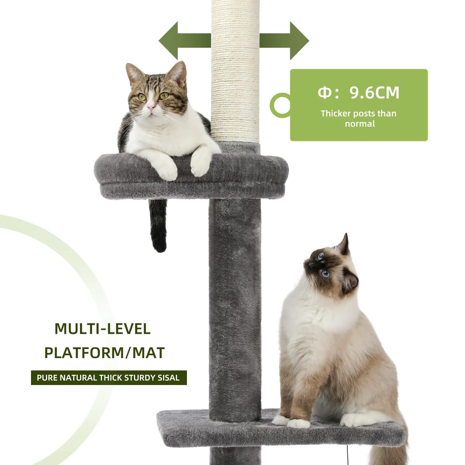 PAWZ Road Interactive Adjustable 5-Tier Floor to Ceiling Cat Tower