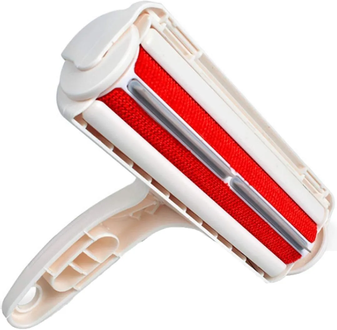Pet Hair Remover for Laundry - Reusable Lint Roller for Cat & Dog Hair - Extra Sticky Lint Rollers for Pet Hair on Furniture, Sofa, Carpet, Clothing & Bedding - Roller Pet Hair Remover (Red)