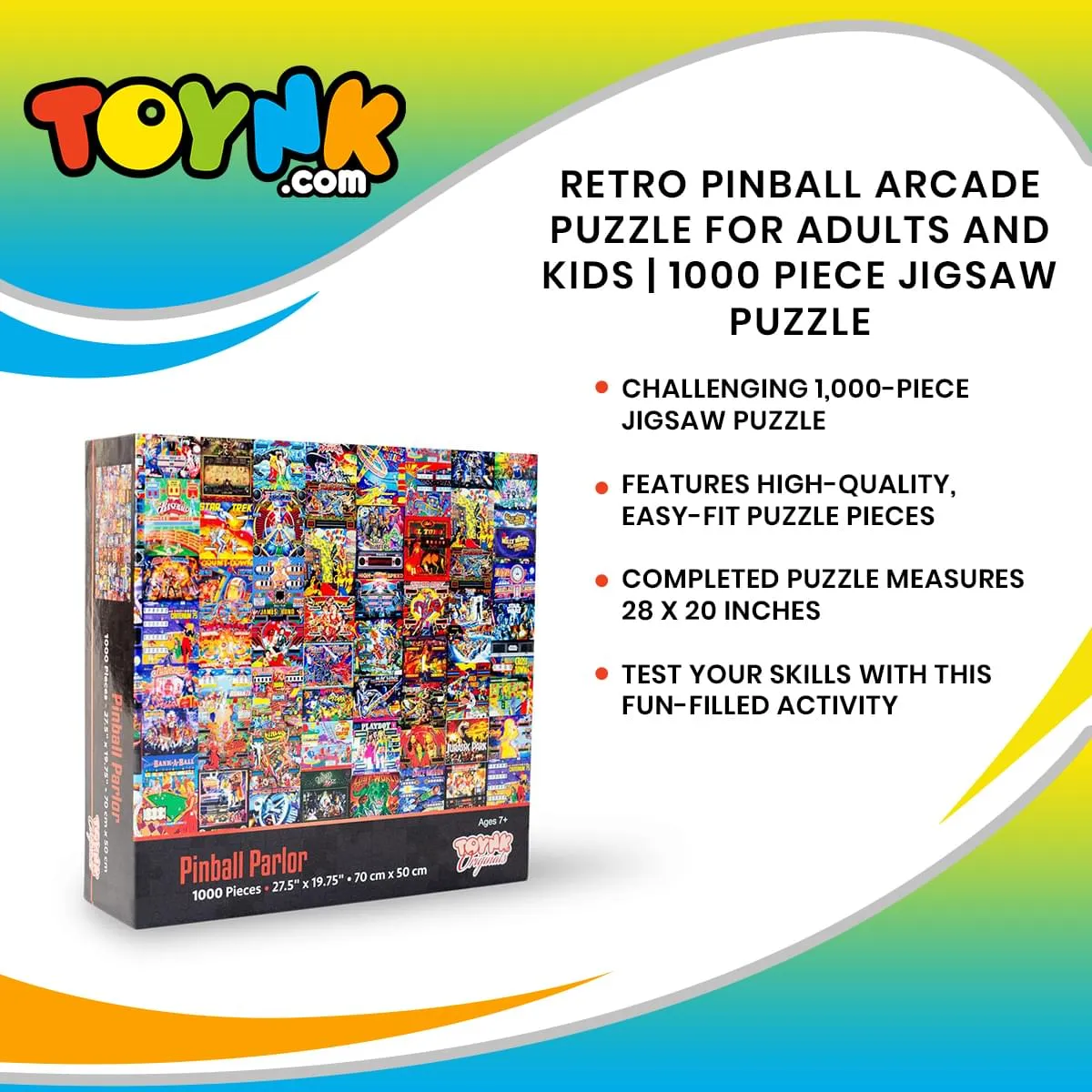 Pinball Parlor Retro Arcade Puzzle | 1000 Piece Jigsaw Puzzle