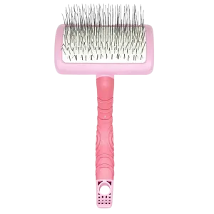 Plastic Handle Medium Slicker Brush Pink by Zolitta