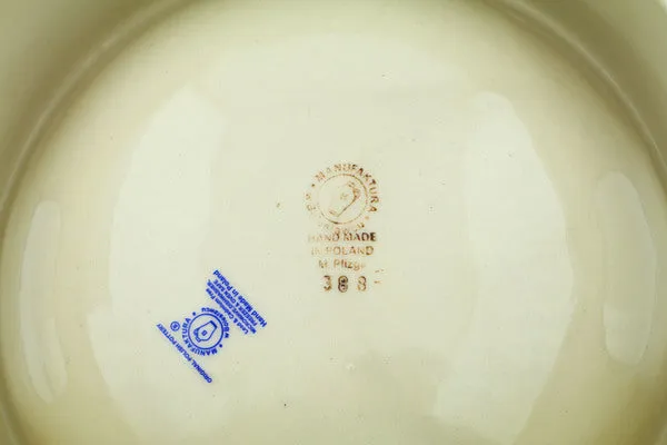Polish Pottery 8" Pet Bowl Peacock
