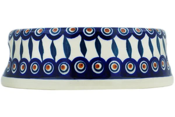 Polish Pottery 8" Pet Bowl Peacock