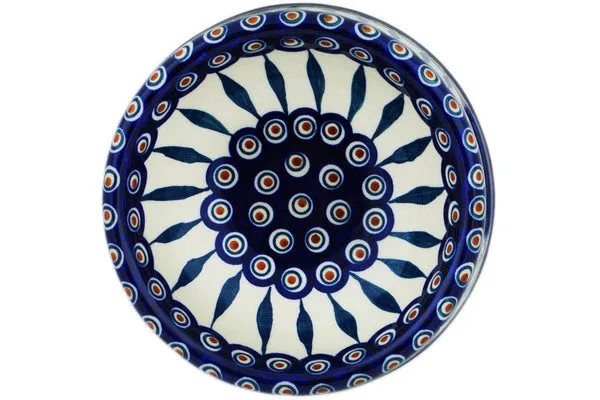Polish Pottery 8" Pet Bowl Peacock