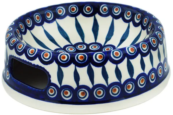 Polish Pottery 8" Pet Bowl Peacock