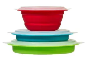 Prepworks by Progressive Collapsible Prep and Storage Bowls with Lids - Set of 3 Collapsible Bowls, Meal Prep Food Storage Microwave Safe, Freezer Safe, Dishwasher Safe