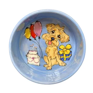 Pup Party Ceramic Bowl by Debby Carman