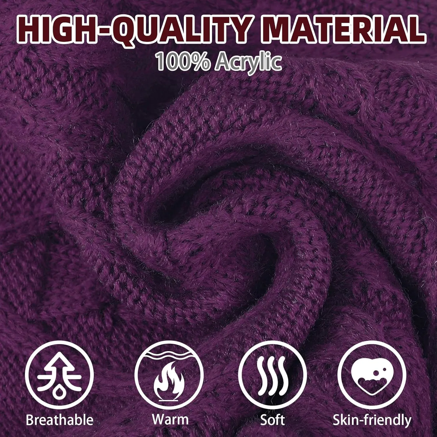 PUPTECK Winter Cat Sweater Coat - Soft Warm Cold Weather Clothes Knitwear for Kittens & Small Dogs Indoor Outdoor Wearing, Knitted Classic for Doggies Kitties Girls Boys, Purple, M
