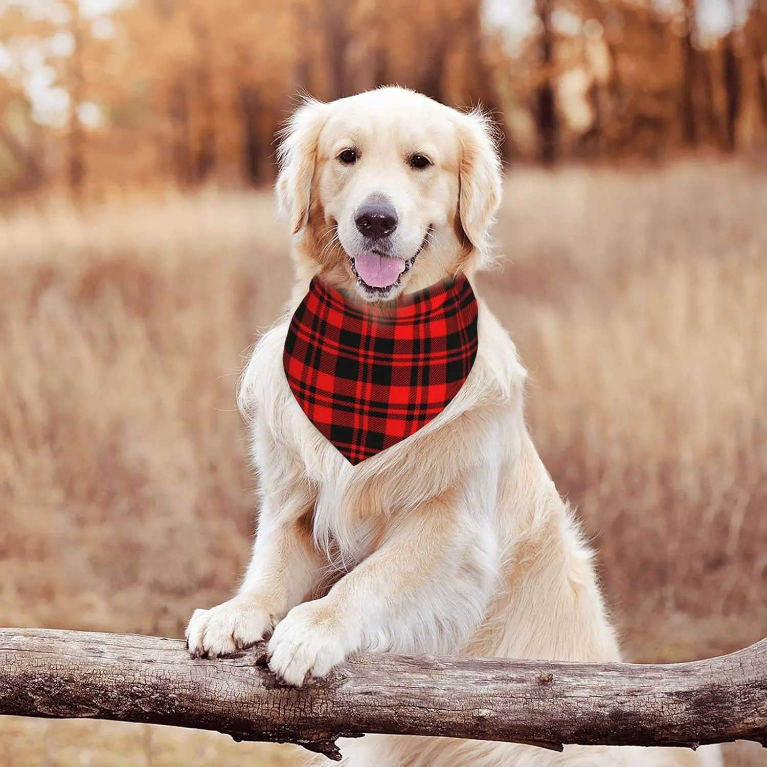 Red Scottish Plaid Checkered Dog Bandana Scarf Triangle Bibs Pet Accessories Cat Kerchief