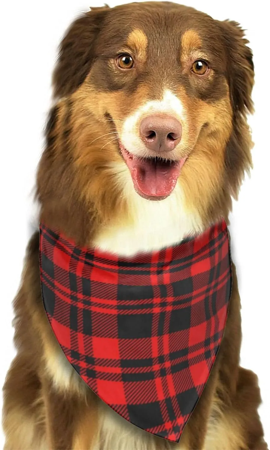 Red Scottish Plaid Checkered Dog Bandana Scarf Triangle Bibs Pet Accessories Cat Kerchief