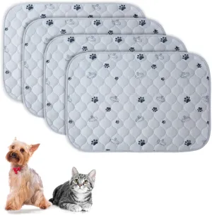 Reusable Pet Pee Pads, AZOOLOI 4 Pack 18"x24" Ultra-Absorbent Washable Puppy Pads with Non-Slip Grip and Cute Print, Leak-Proof Dog Pee Pad for Training, Whelping, Housebreaking, Incontinence, Playpen