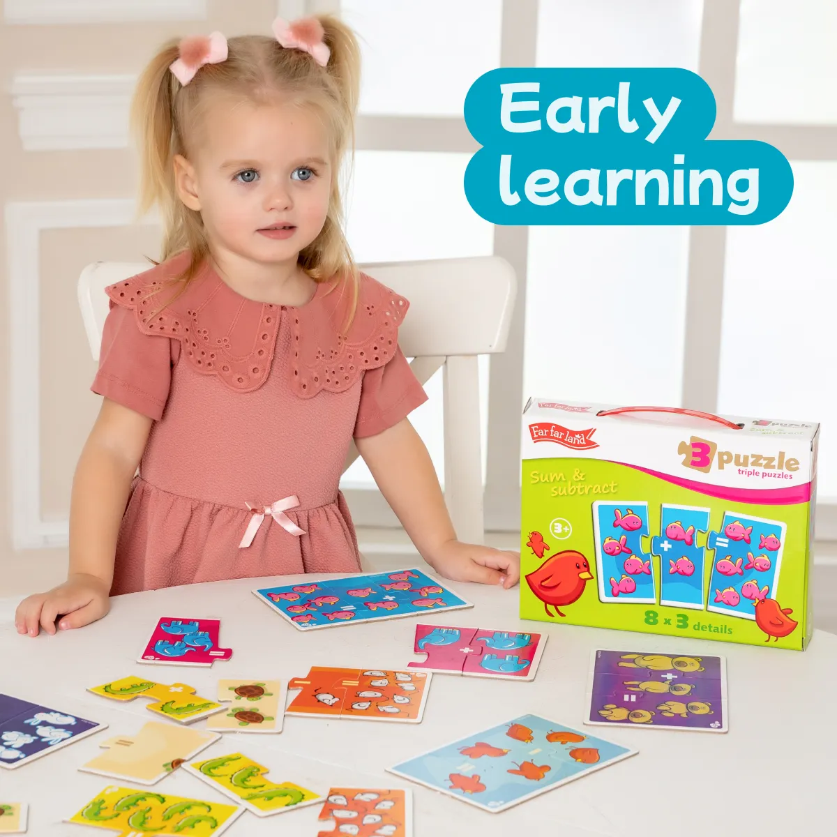 Triple Puzzles Sum and Subtract for Toddlers Age 3  Years  8x3 Details