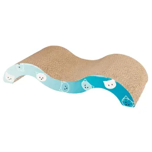 Trixie Mimi Wave Shaped Cardboard Scratch Board for Cats (Blue)