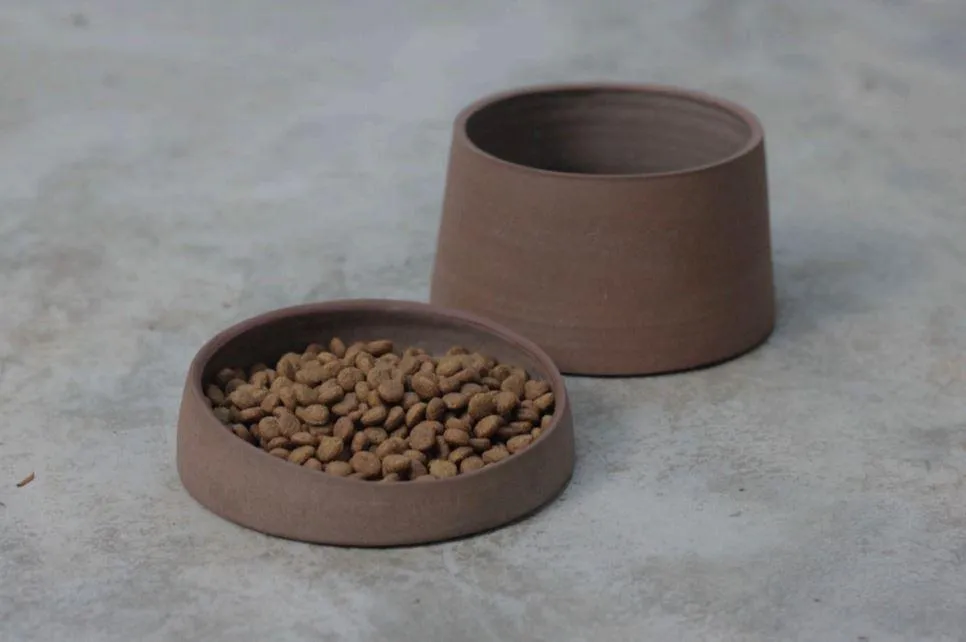Whiskers Stoneware Cat Bowl